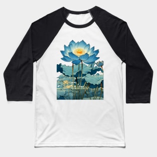 Egyptian Blue Lotus Flower on a light (Knocked Out) background Baseball T-Shirt